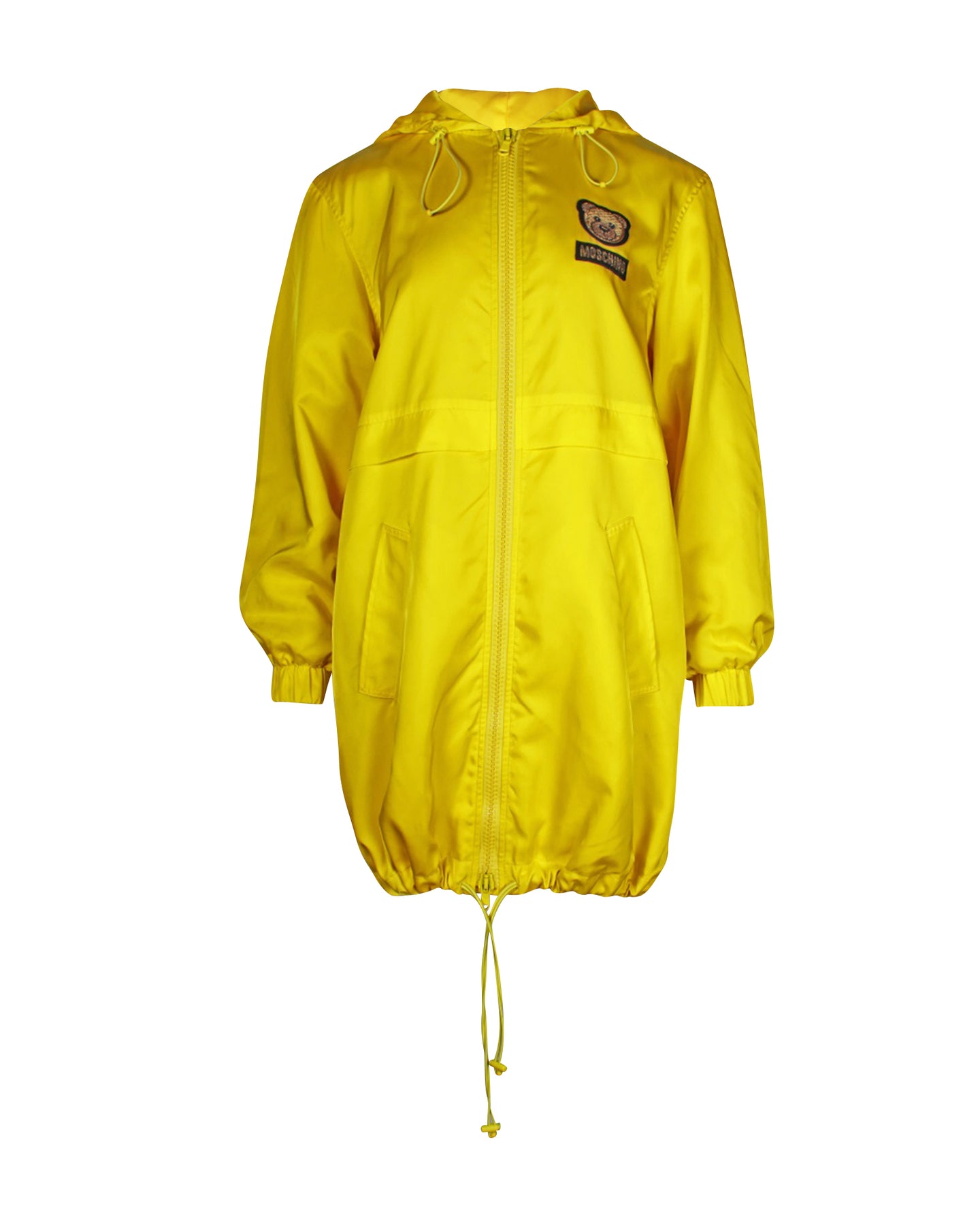 Moschino Couture Teddybär Mantel aus gelbem Polyamid