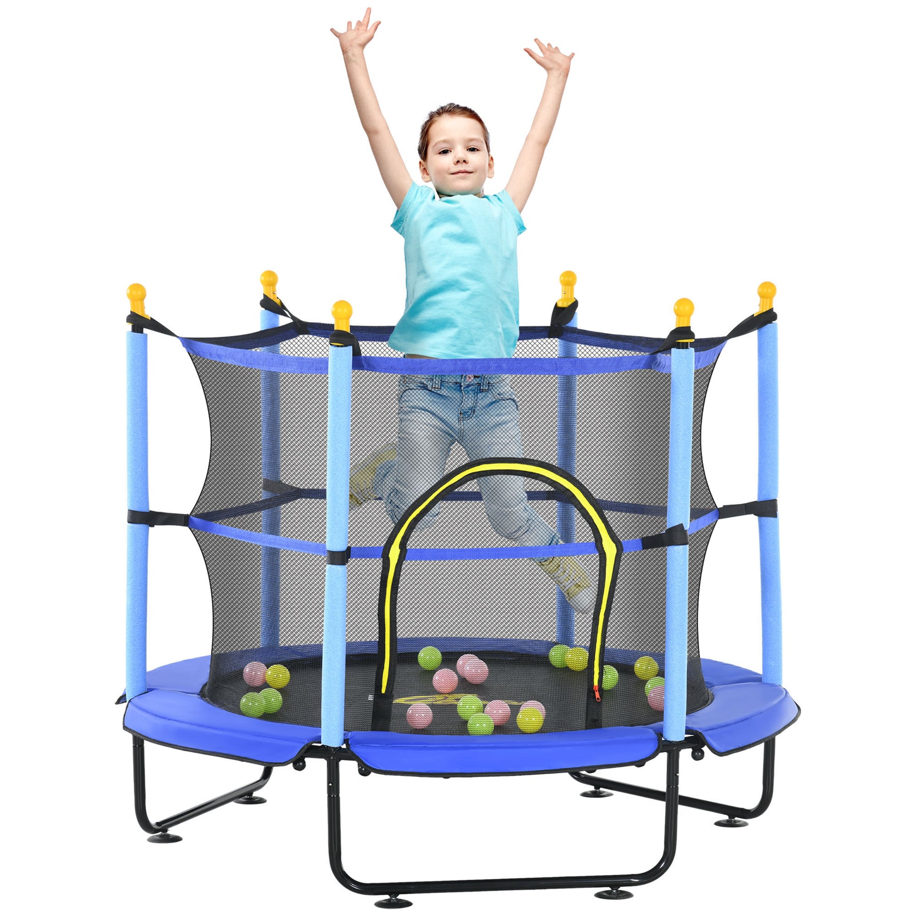 Streamdale Safe Kinder Trampolin mit Gehäuse und Ball Pit für aktives Spiel