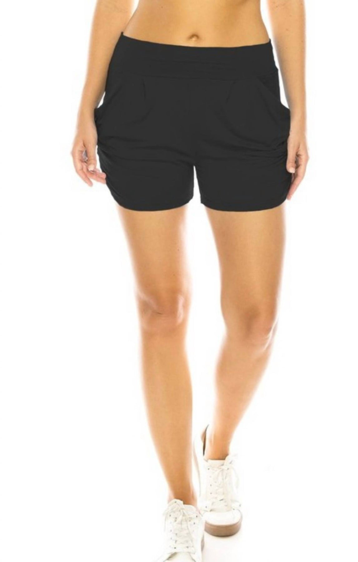 Damen Lounge Shorts mit Taschen in Schwarz
