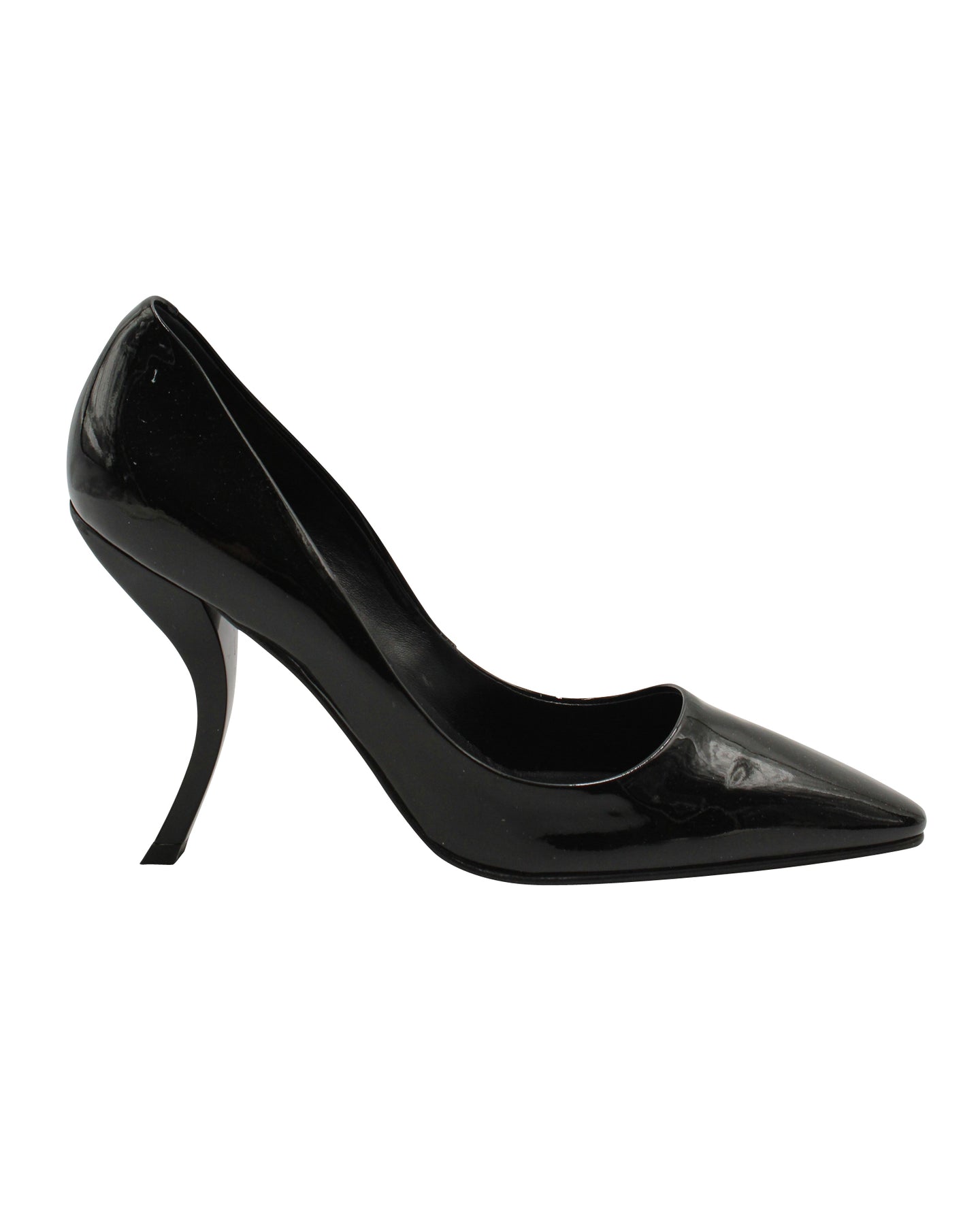 Roger Vivier Pumps mit gebogenem Absatz in schwarzem Lackleder