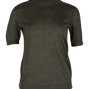 Celine Kurzarm-T-Shirt aus grünem Acryl und Wolle 7703677468732