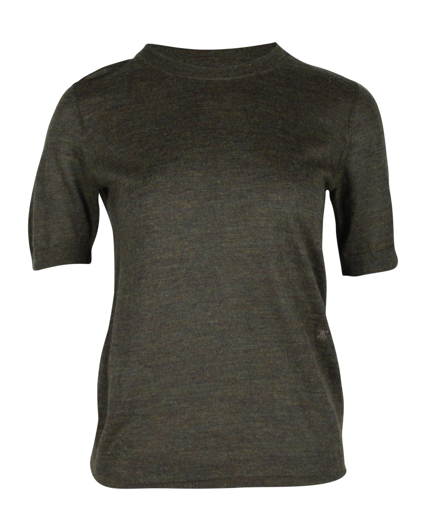 Celine Kurzarm T-Shirt aus grünem Acryl und Wolle