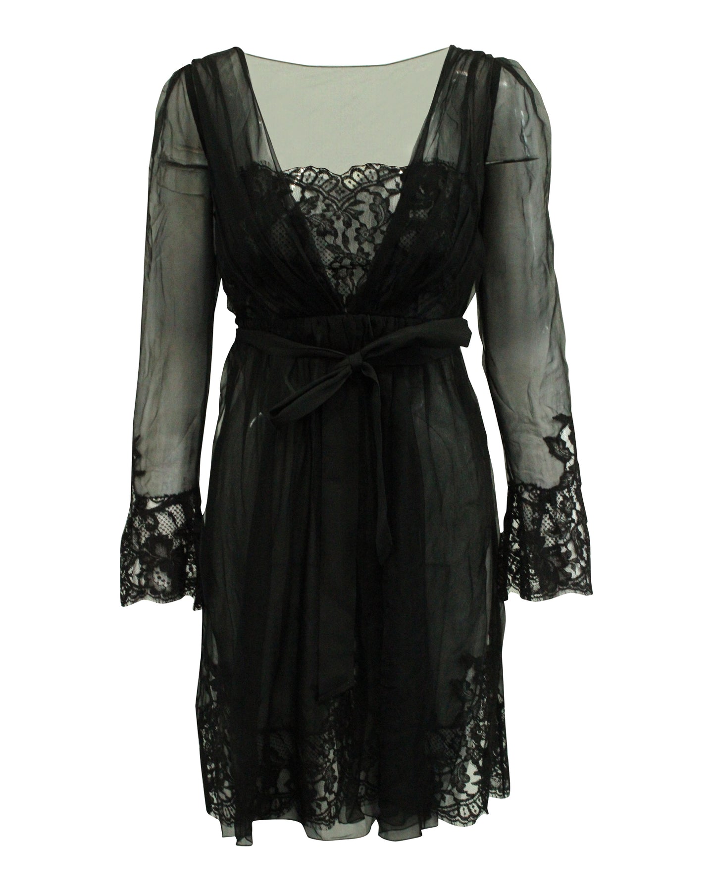 Alberta Ferretti Kleid aus schwarzer Seide