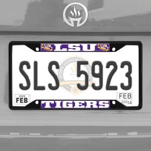 Fanmats LSU Tigers Metal License Plate Frame Schwarzer Abgang