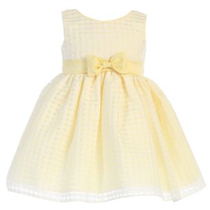 große Mädchen gelb Burnout Quadrate Organza Ostern Kleid 7-12