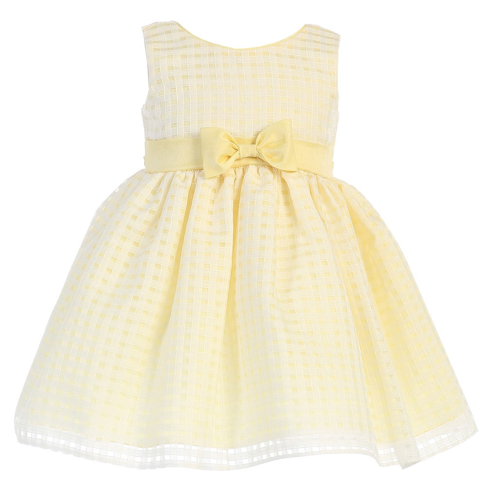 Große Mädchen gelb Burnout Quadrate Organza Ostern Kleid 7-12