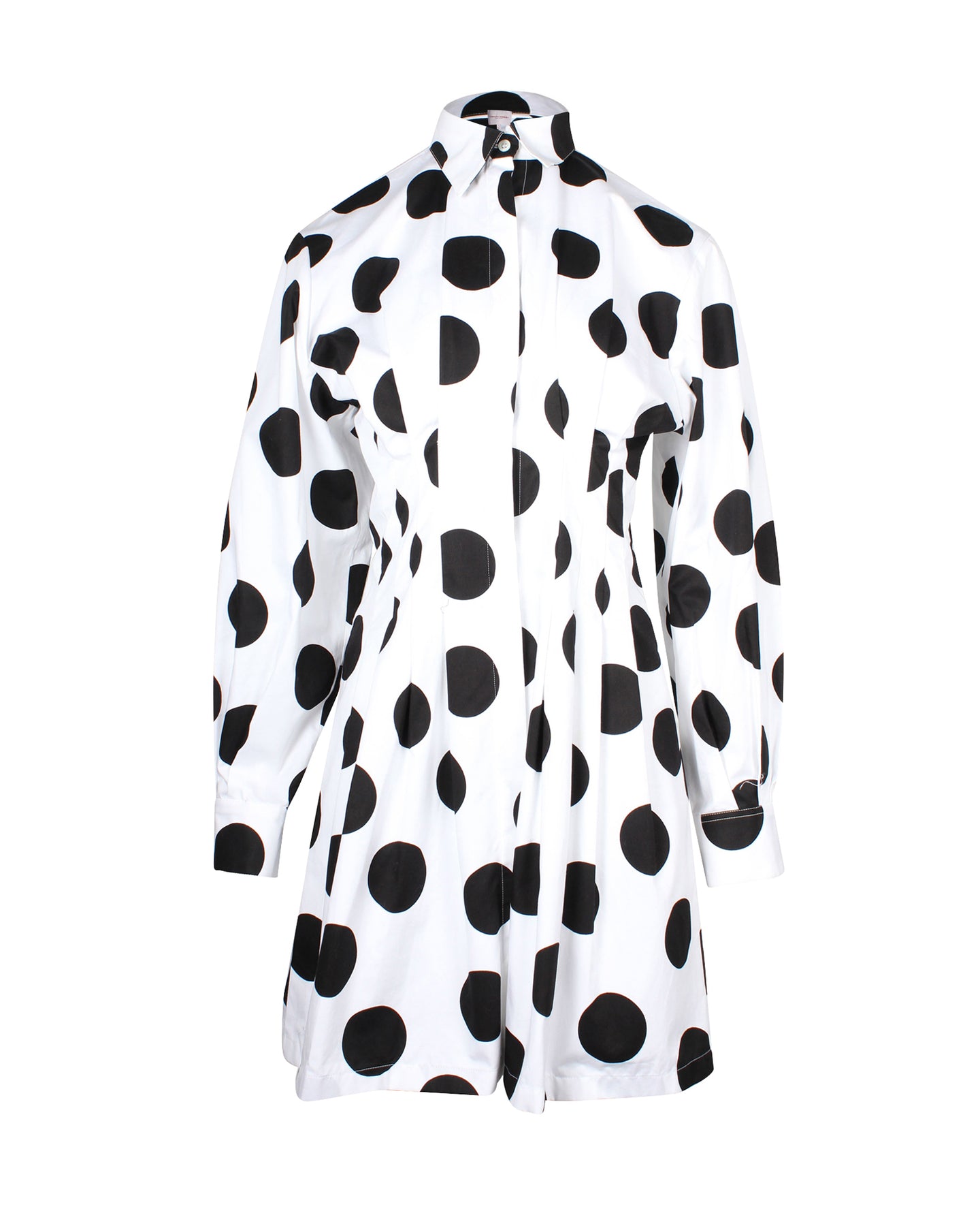 Carolina Herrera Oversize Kleid aus weißer und schwarzer Baumwolle – Hemd