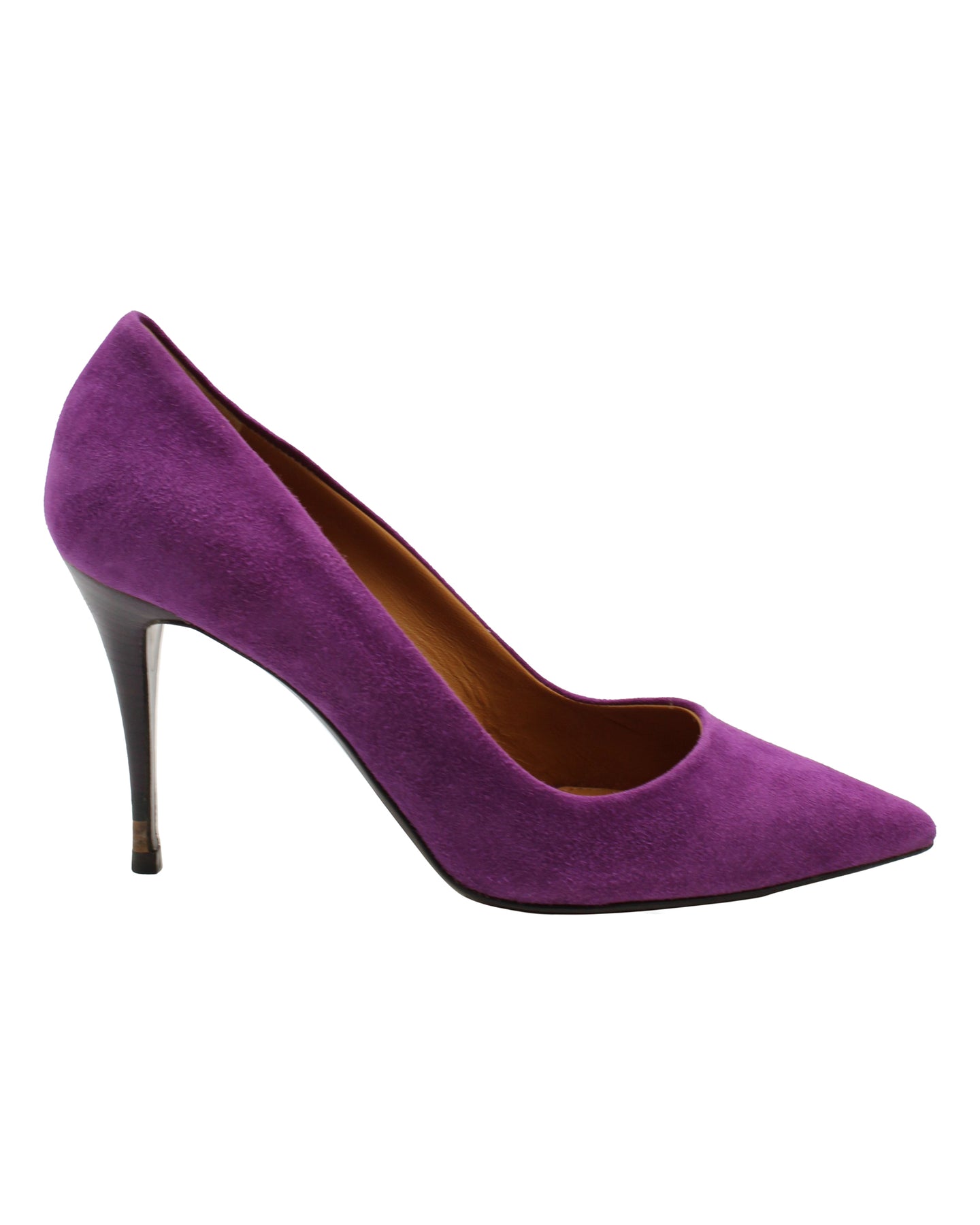 Fendi Spitz Pumps in lila Ziege Wildleder