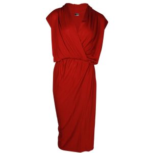 Lanvin Wrap Style Kleid in roter Viskose 7703691165756