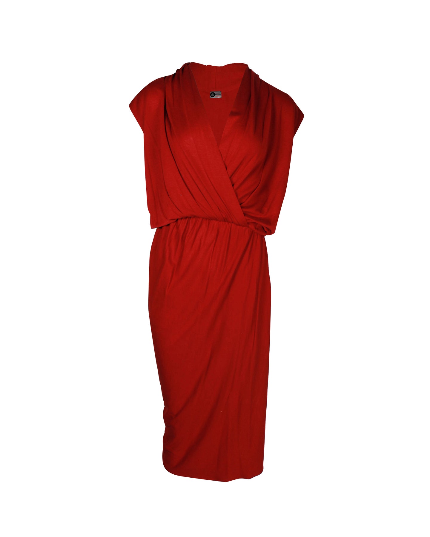 Lanvin Kleid im Wickelstil aus roter Viskose