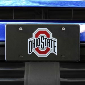 Fanmats Ohio State Buckeyes 3D schwarzes Kennzeichen