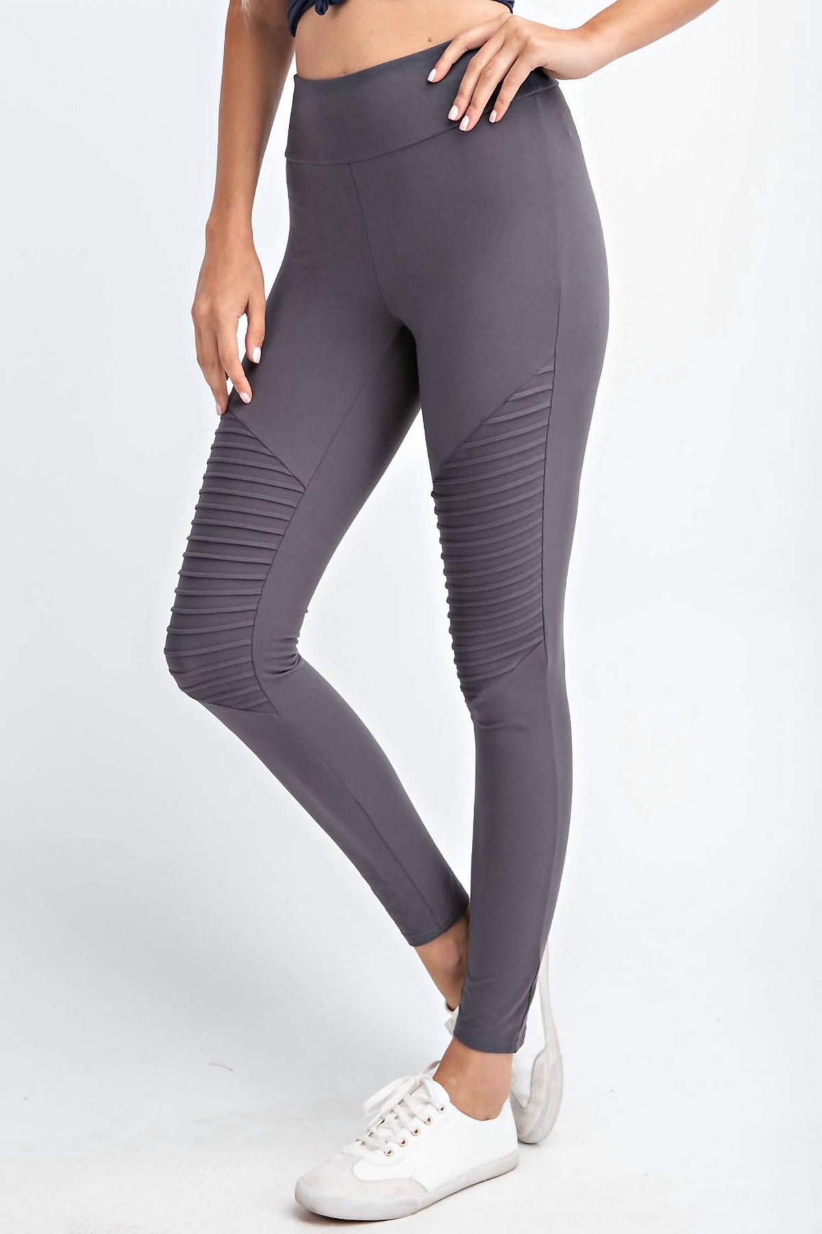 Full Length Moto Leggings in grau 7803982938172