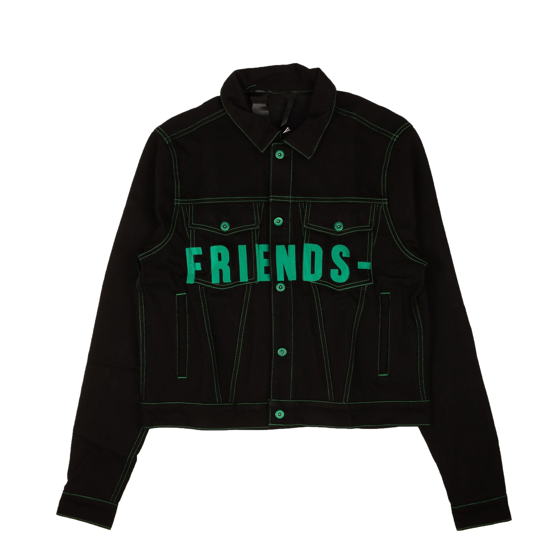 Vlone Friends Jeansjacke – Schwarz/Grün