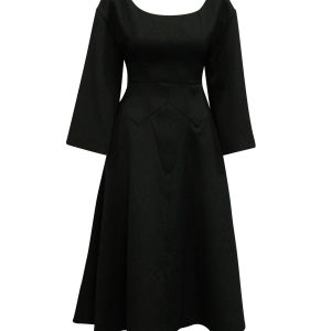 Emilia Wickstead Langarmkleid aus schwarzem Polyester 7703678713916