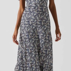 Sylvie Kleid in Marine ditsy 7804544221244