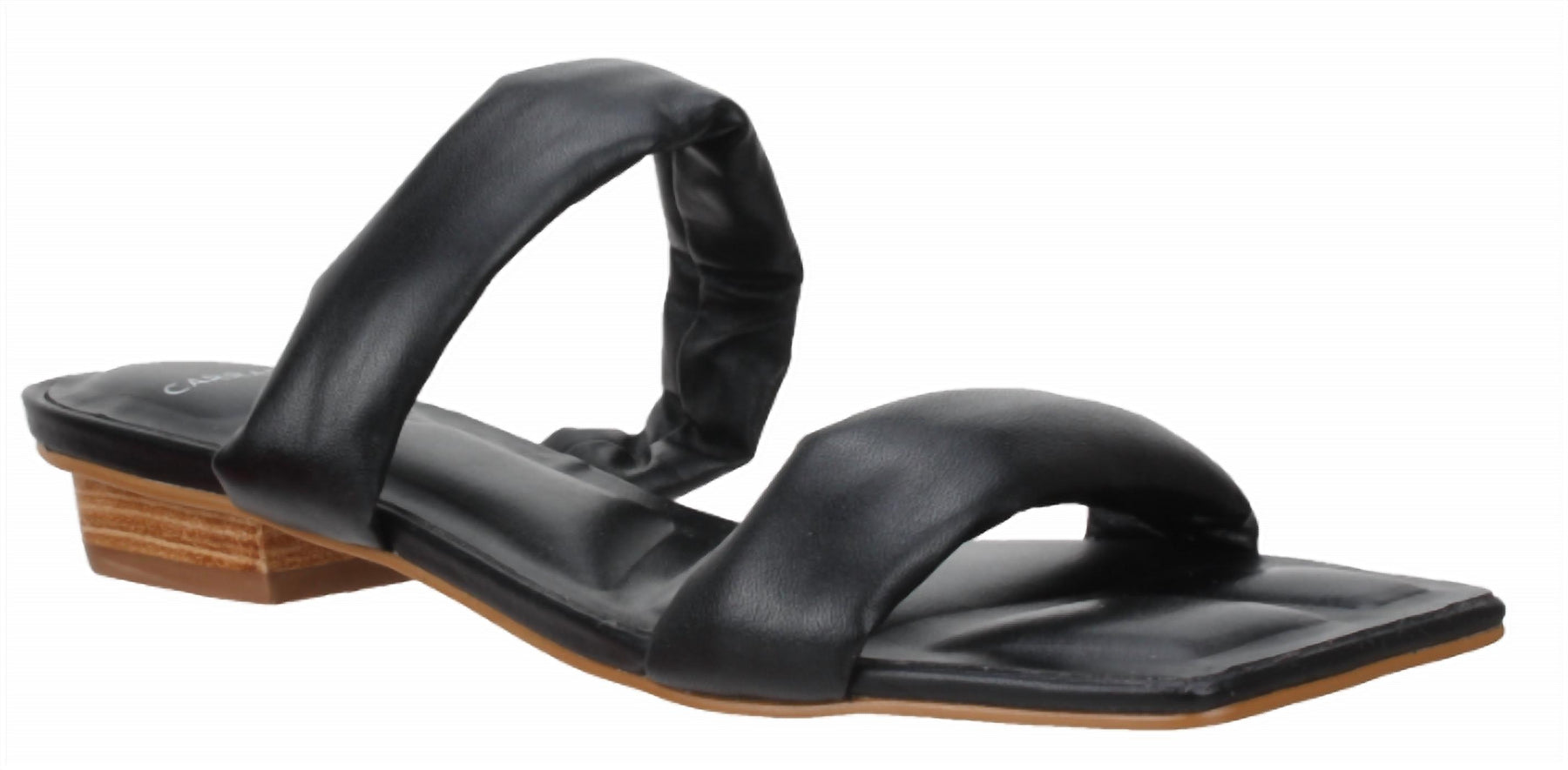 Damen Phoebe Leder Slide Sandale in schwarz 7803983921212