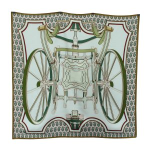 Hermès Les Roues de Phaeton Schal 90 aus mehrfarbiger Seide
