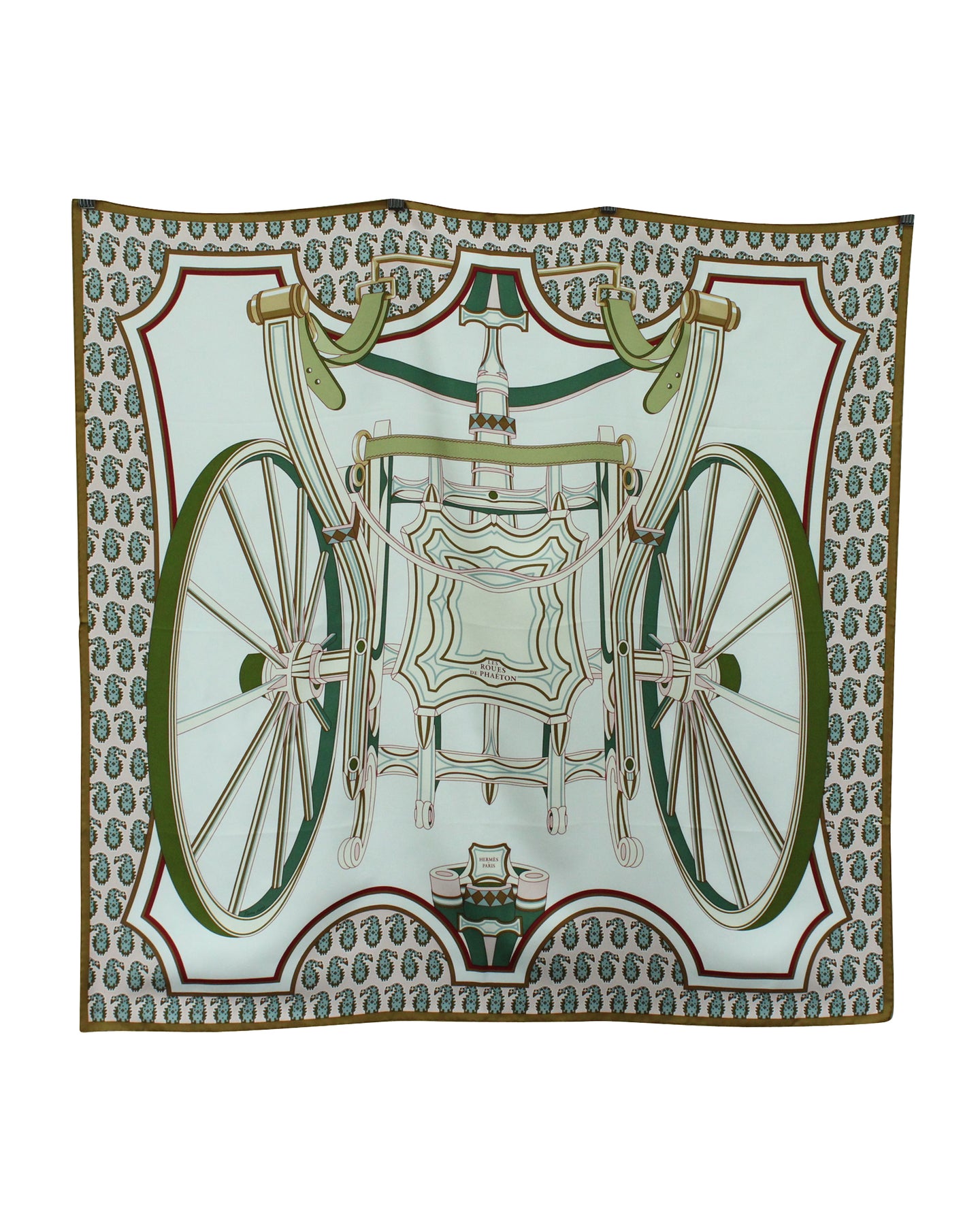 Hermès Les Roues de Phaeton Schal 90 aus mehrfarbiger Seide