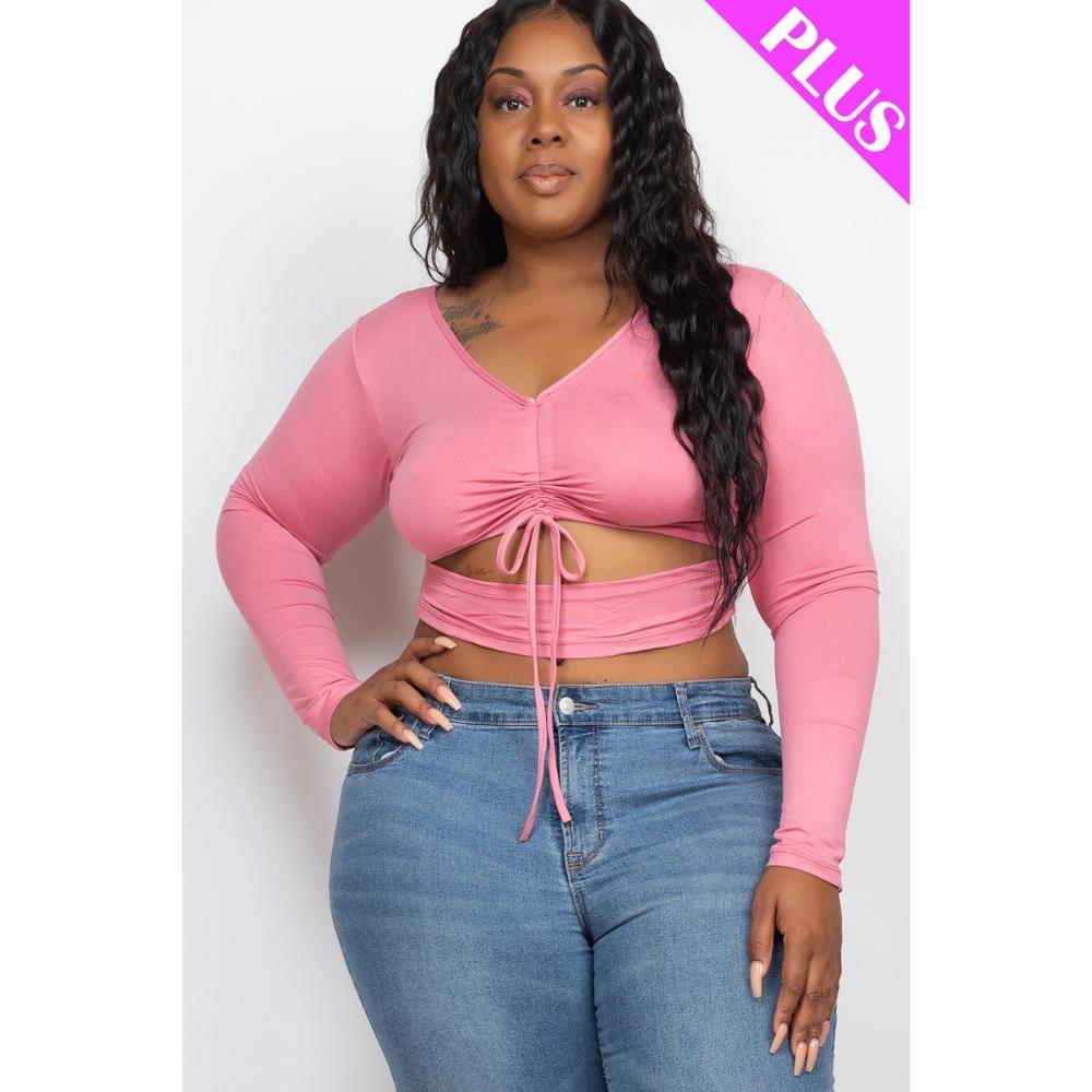 Übergröße Crop Top mit Tunnelzug