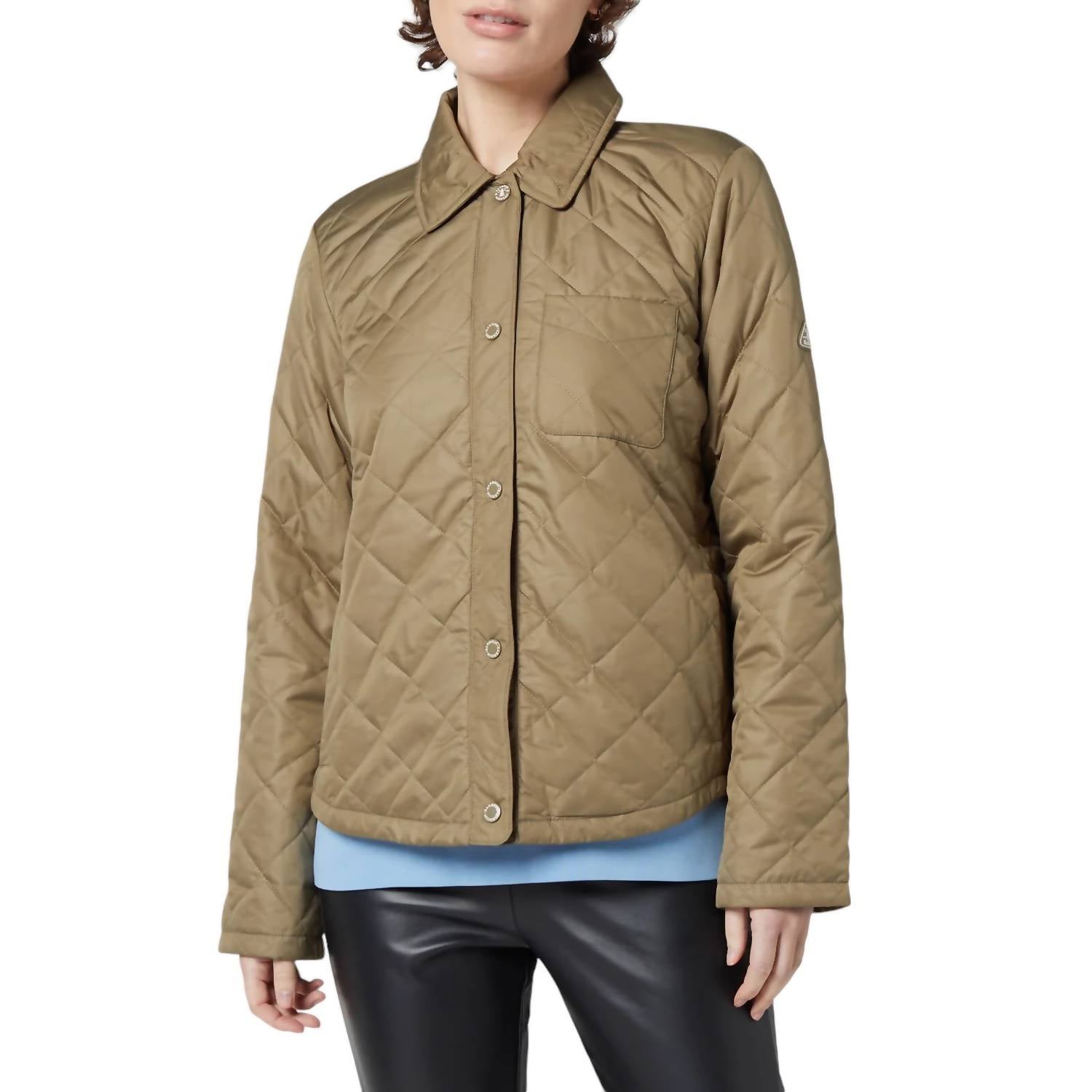 Blaue Kappen Quilt Jacke in dunkelgrün