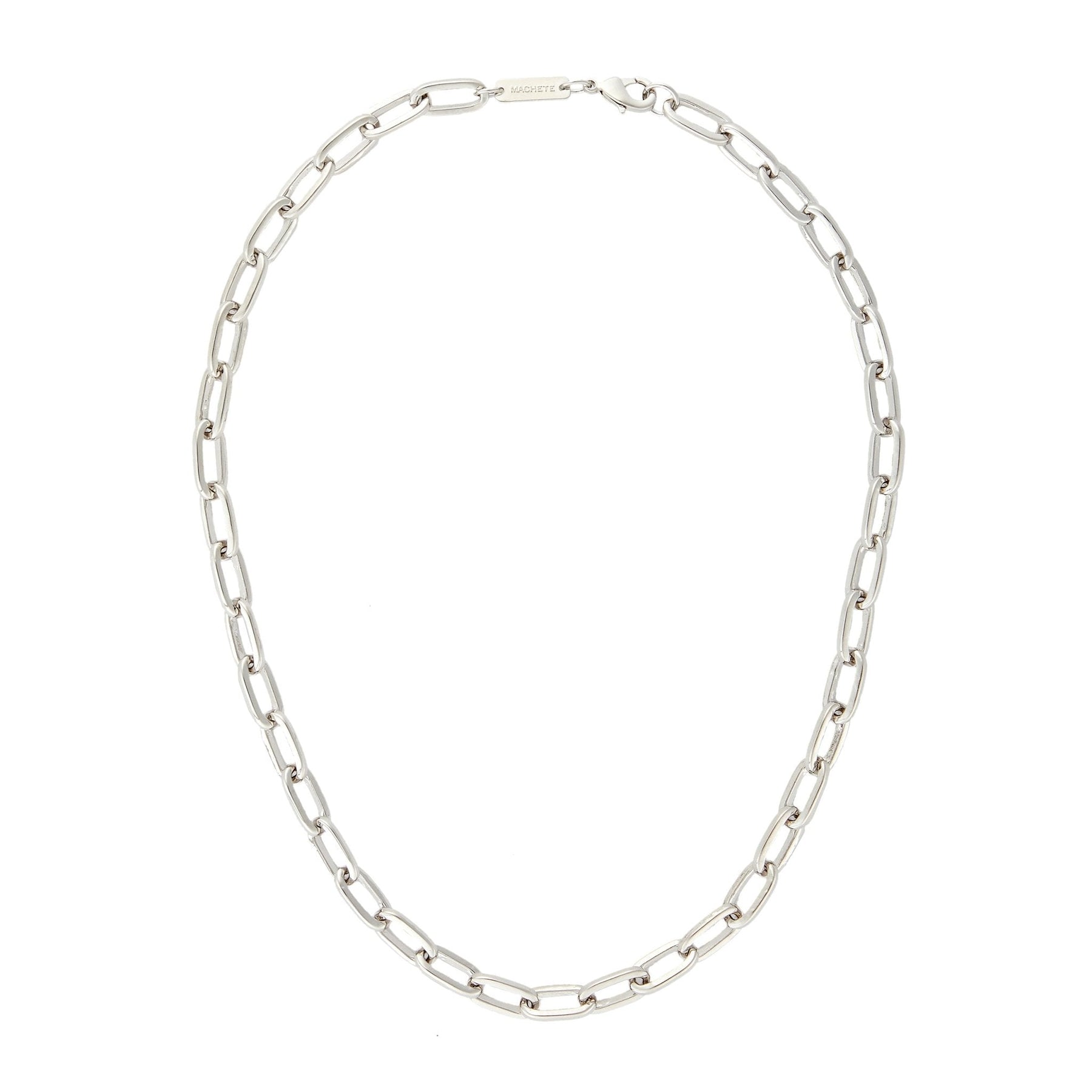 Grande oval Link Halskette in Silber