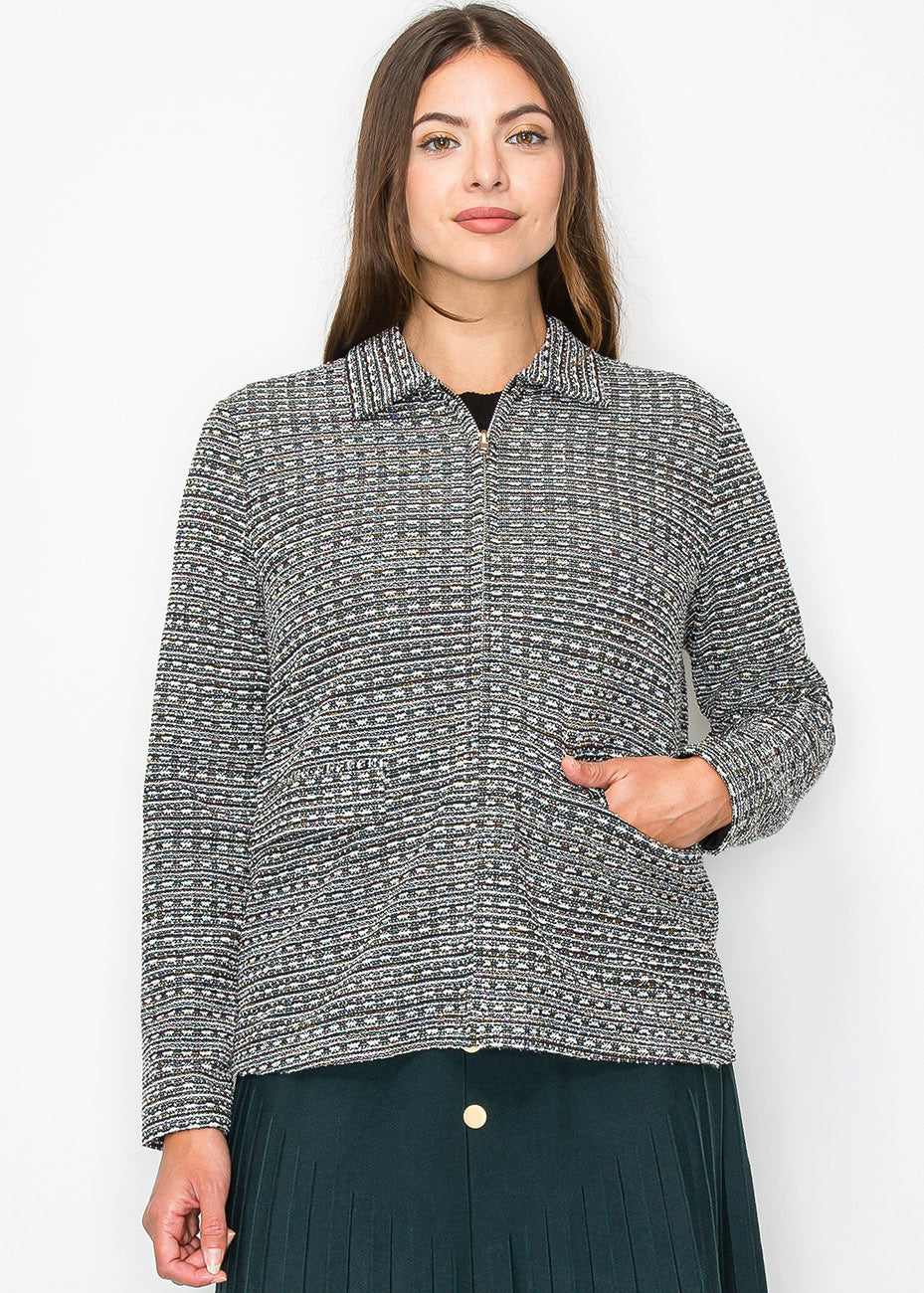 Strickjacke mit geometrischem Muster