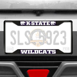 Fanmats Kansas State Wildcats Metal License Plate Frame Schwarzer Abgang