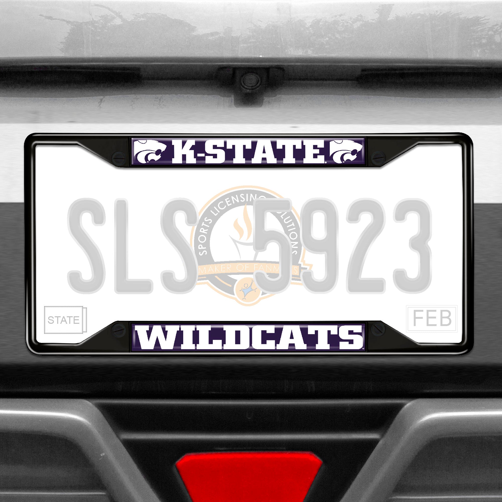 Fanmats Kansas State Wildcats Metall Nummernschild Rahmen schwarz Finish