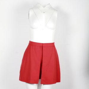 Alexander McQueen Box Pleat Minirock aus roter Baumwolle