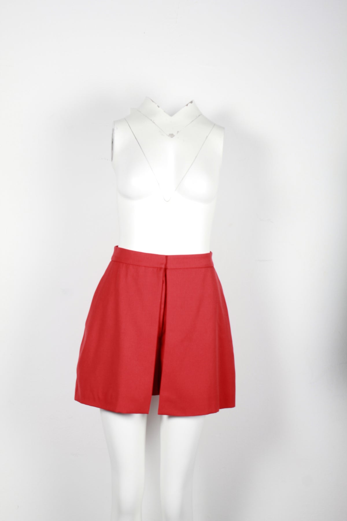 Alexander McQueen Box Pleat Minirock aus roter Baumwolle