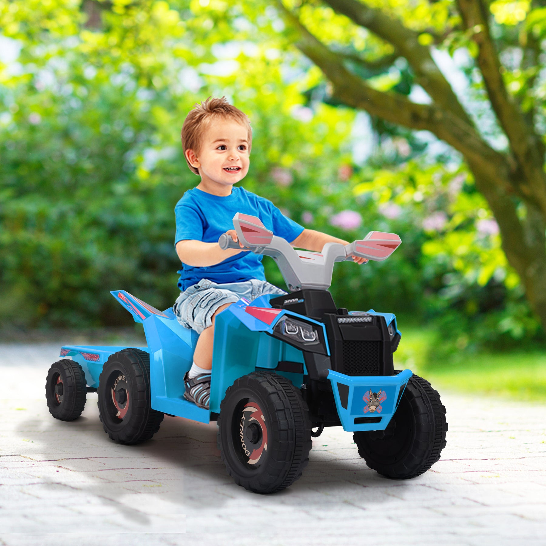 Streamdale Electric Kinder ATV mit Anhänger und Bluetooth