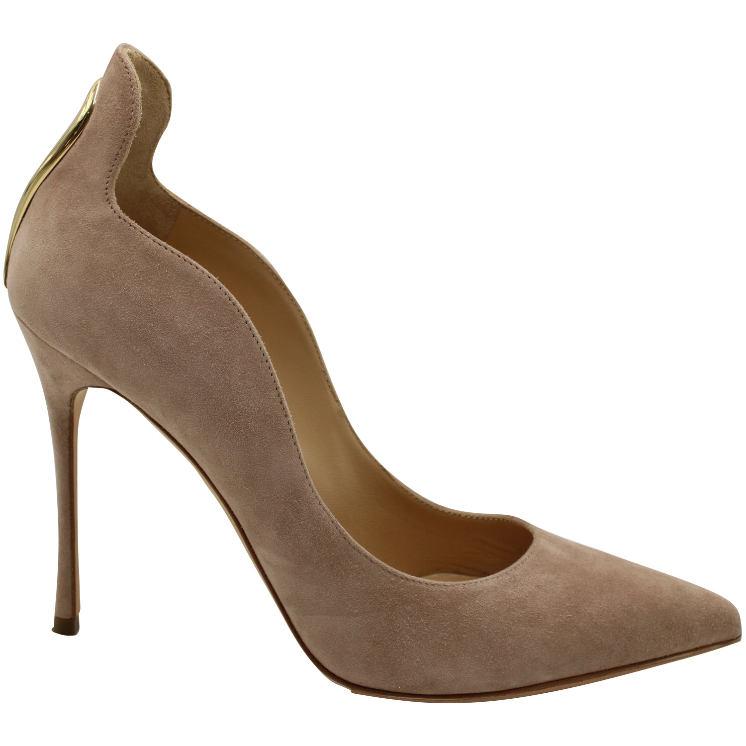 Sergio Rossi Blink Schlüsselloch Absatzschuhe in Nude Wildleder