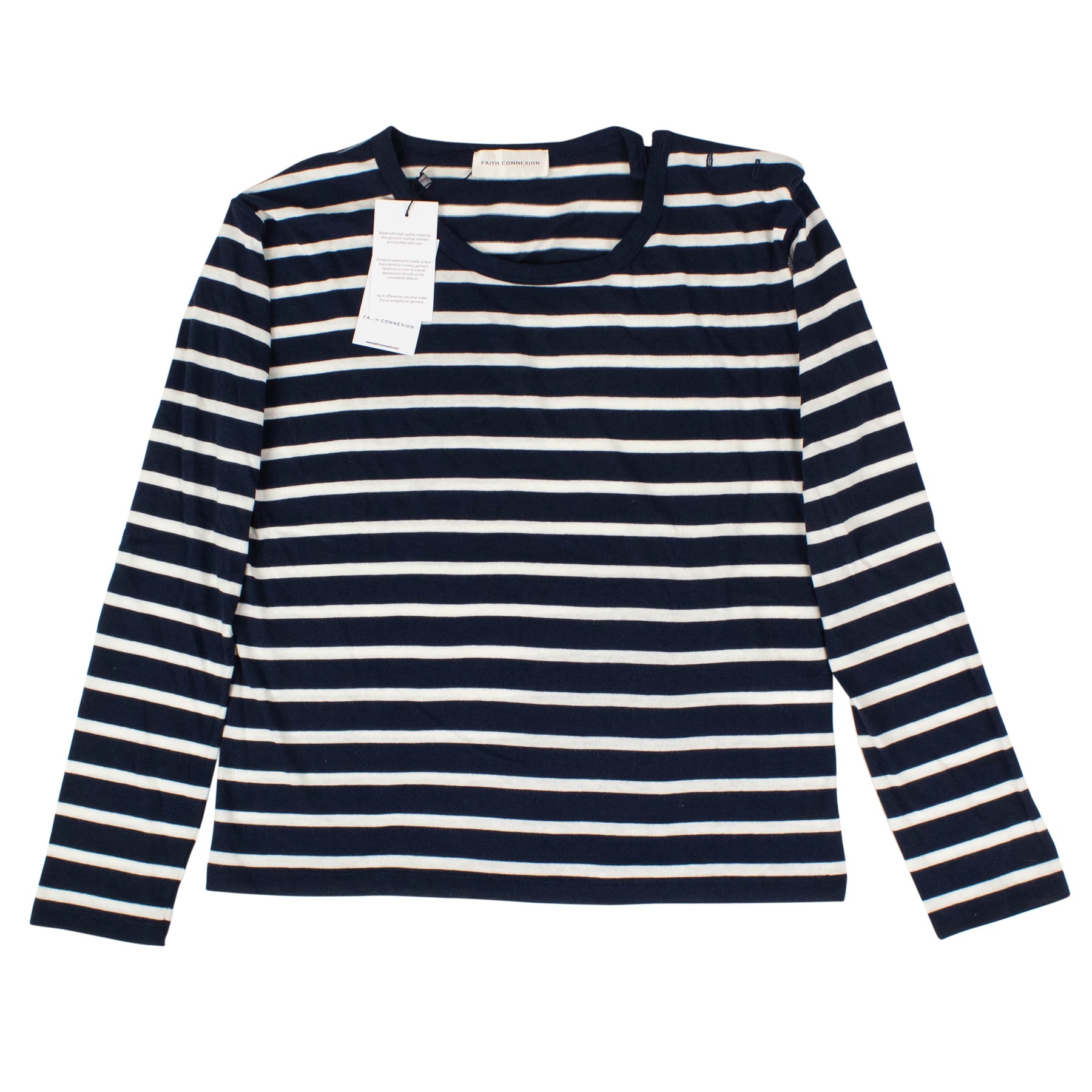 Faith Connexion Stripe Sailor T-Shirt – Blau/Weiß