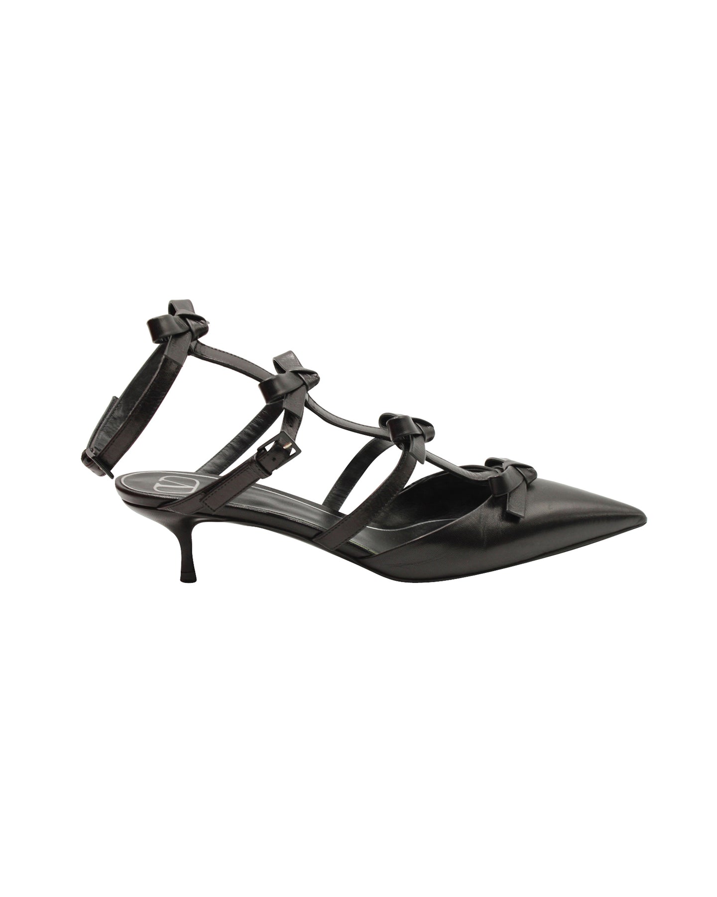 Valentino Garavani Französische Bows Gladiator Pumps aus schwarzem Leder