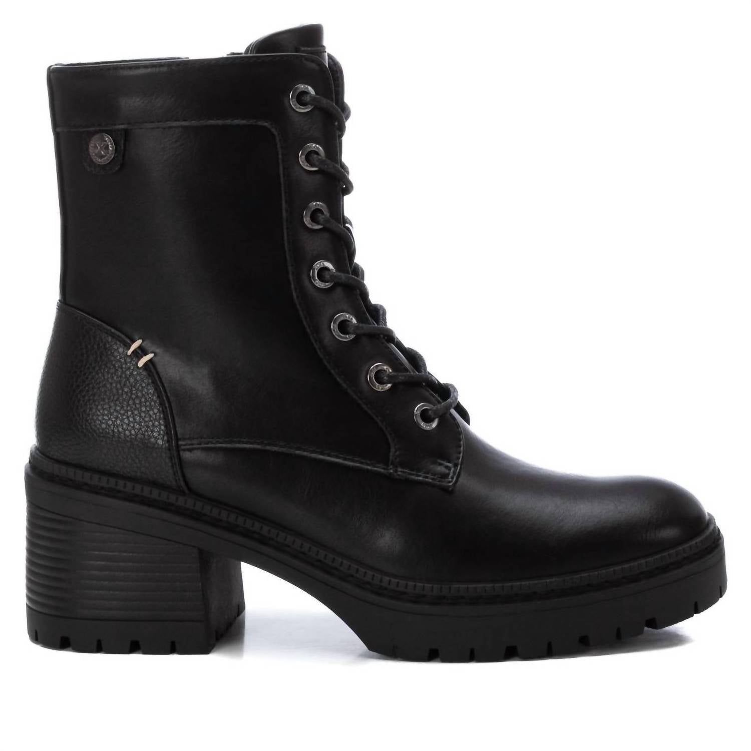 Damen Combat Booties in Schwarz