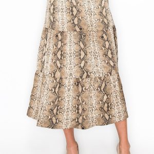 Snakeskin Muster gestreifter A-Linienrock