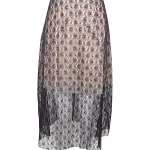 Stella McCartney Knielanger Spitzenrock aus schwarzer Seide