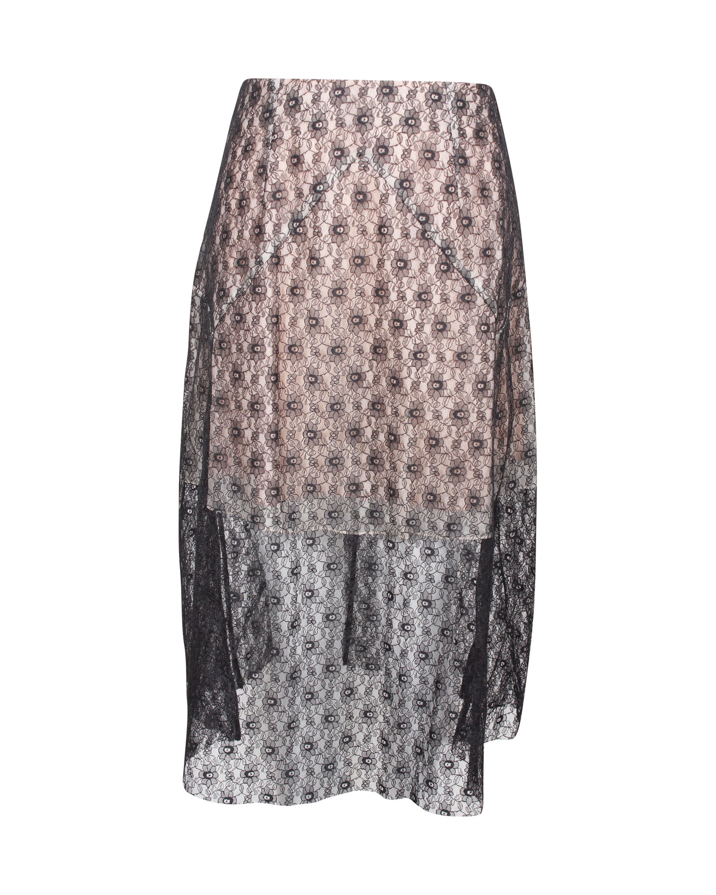 Stella McCartney Knielanger Spitzenrock aus schwarzer Seide