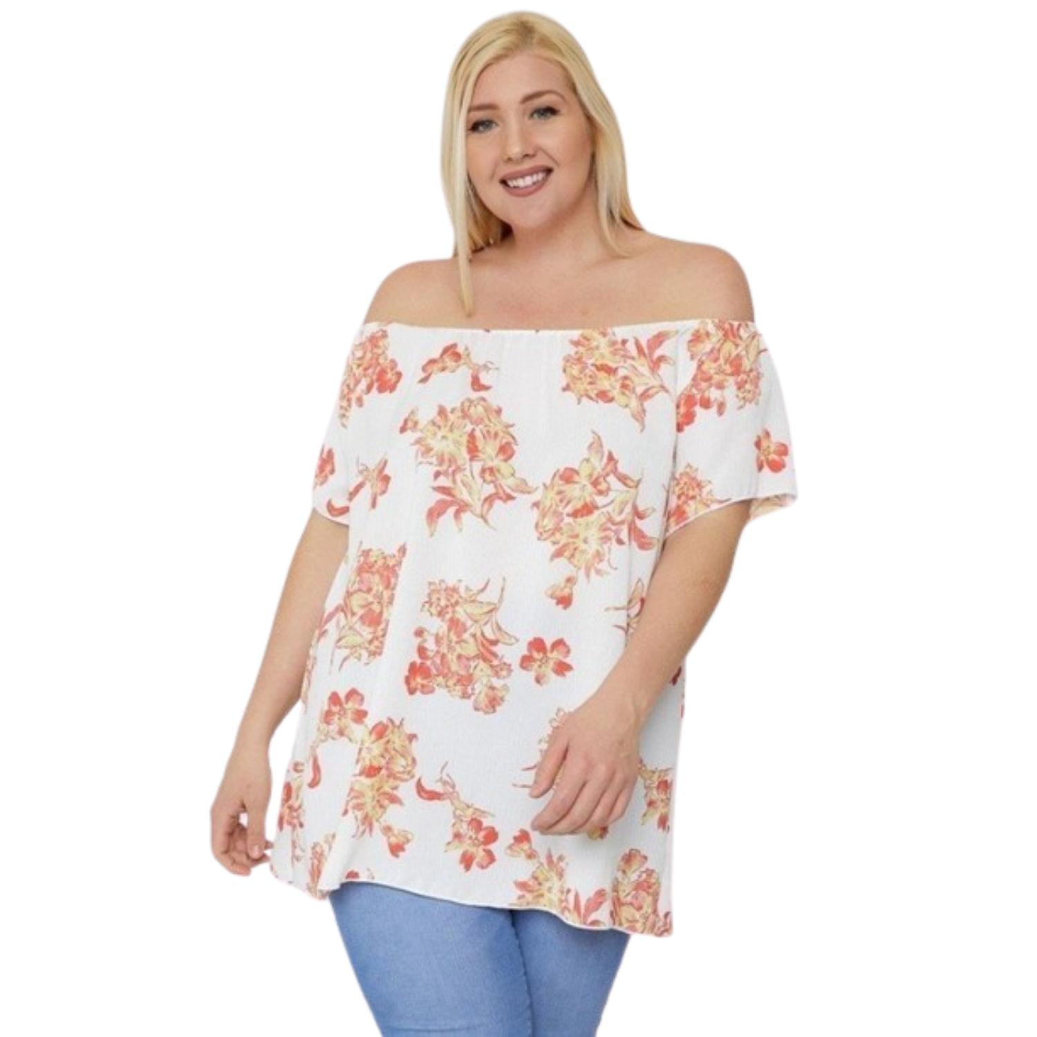 Blumendruck von der Schulter Top