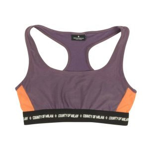 Marcelo Burlon Logo Band Sports Bra – Purle/ Orangen
