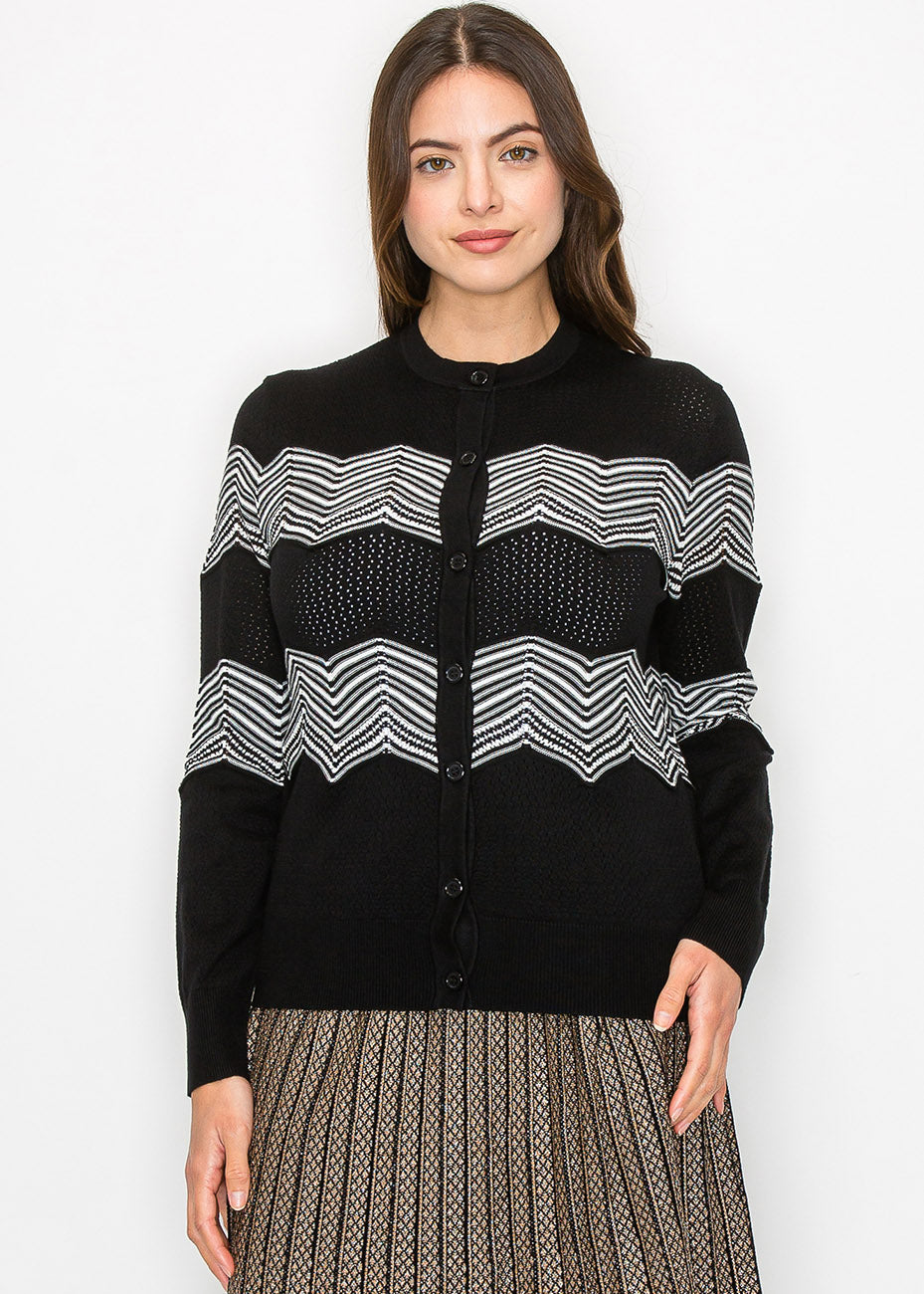 Chevron Charm Strickjacke