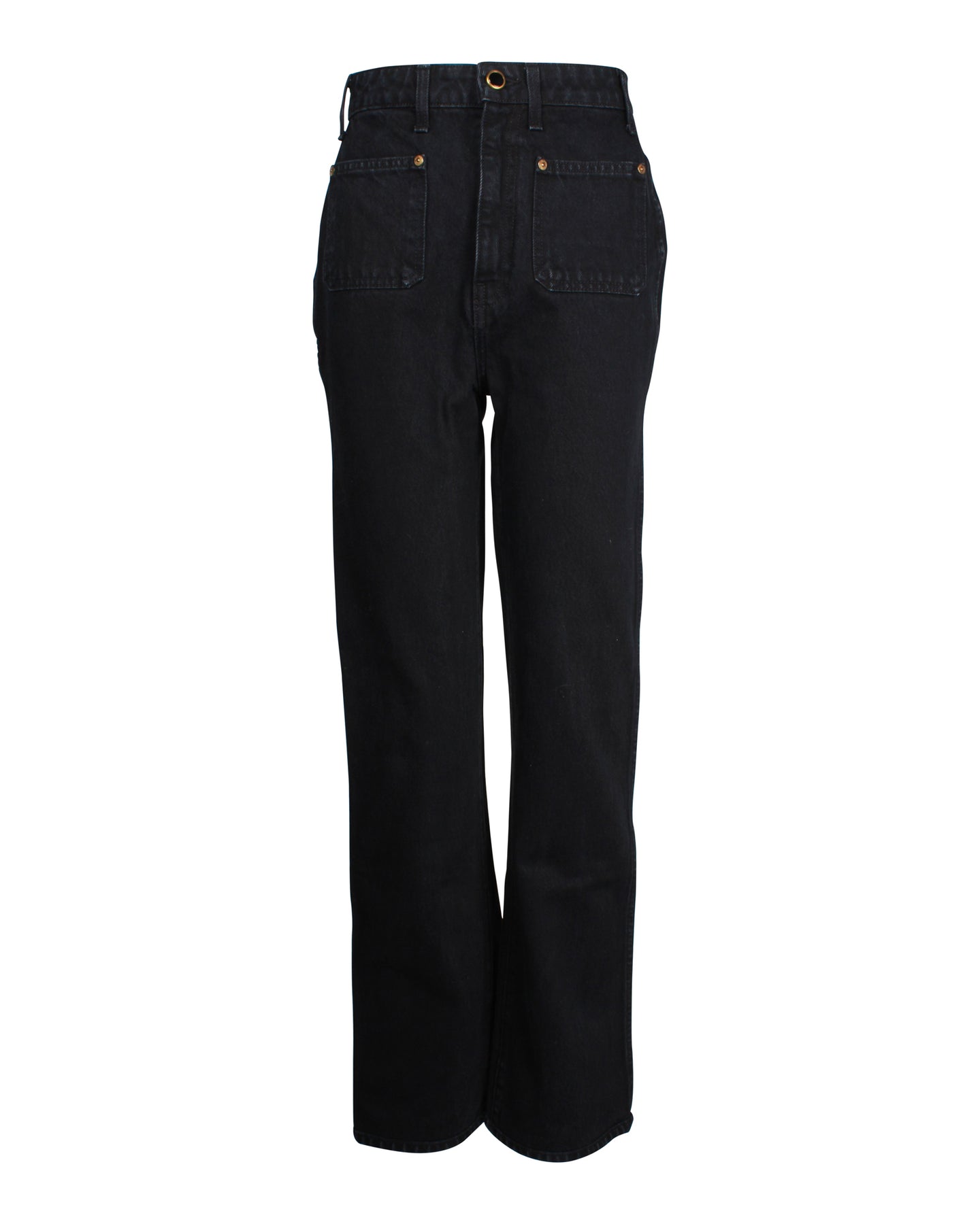 Khaite Isabella Jeans mit geradem Bein aus schwarzer Baumwolle