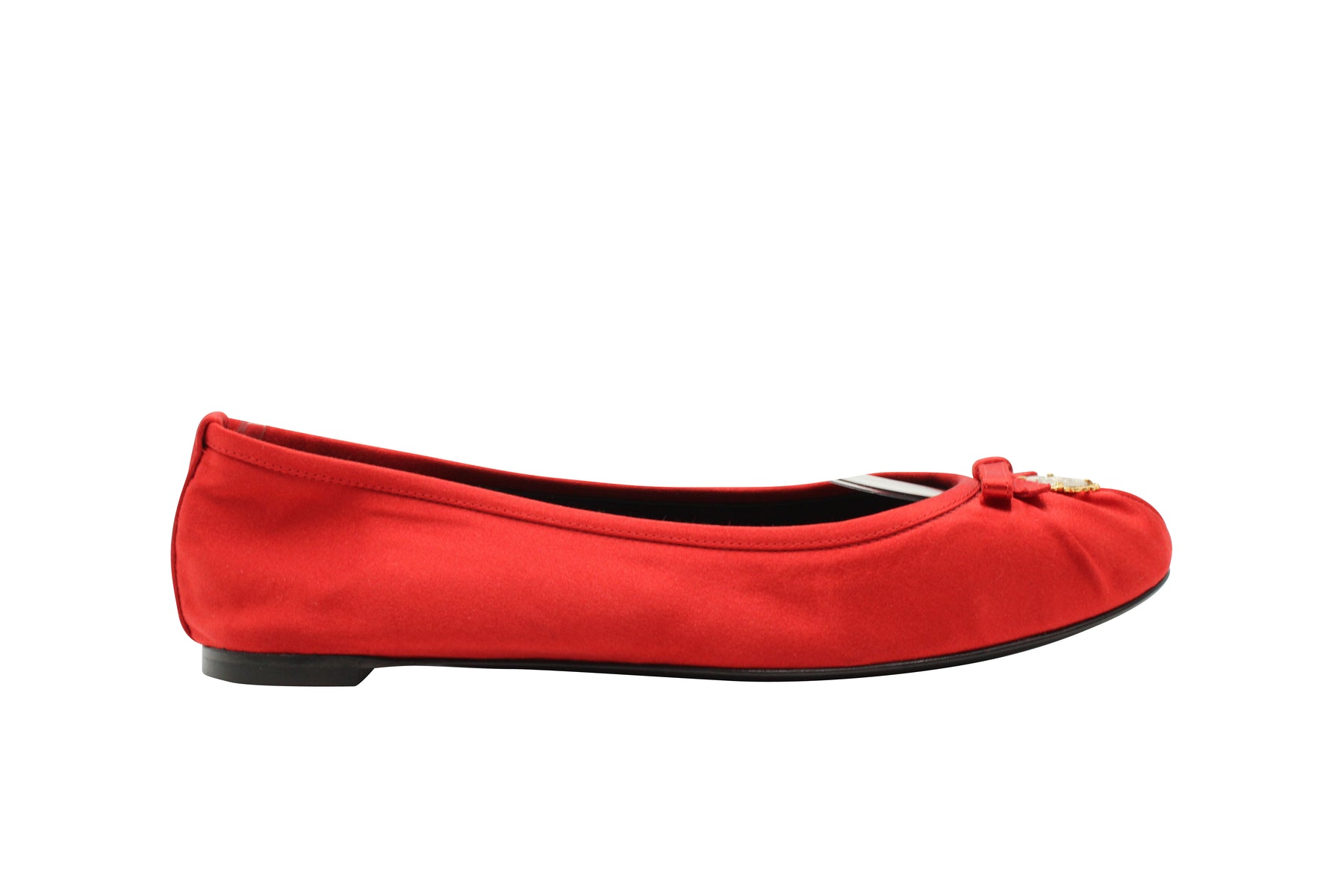 Dolce & Gabbana Ballerinas mit Charme aus rotem Satin