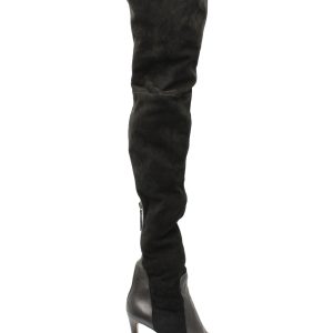 Aquazzura Alle Ich brauche 105 Overknee High-Heel Stiefel in schwarzem Wildleder