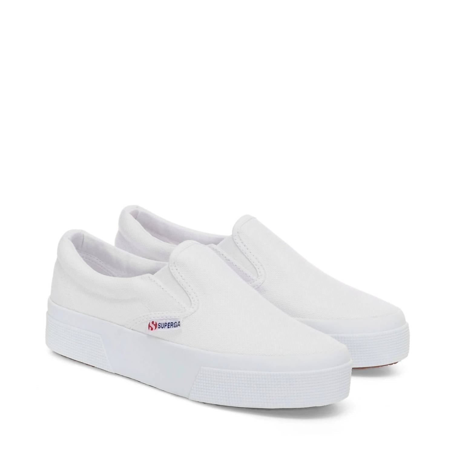 2740 Plattform Slip On Schuhe in Weiß