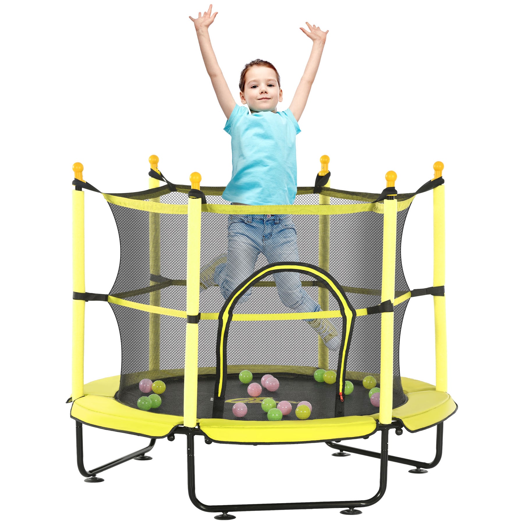 Streamdale Safe Kinder Trampolin mit Gehäuse und Ball Pit für aktives Spiel