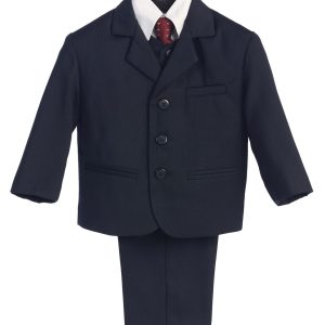 große Jungen Marine Pin-Streife Jacke Weste Krawatte Hemd Hose Anzug 8-10