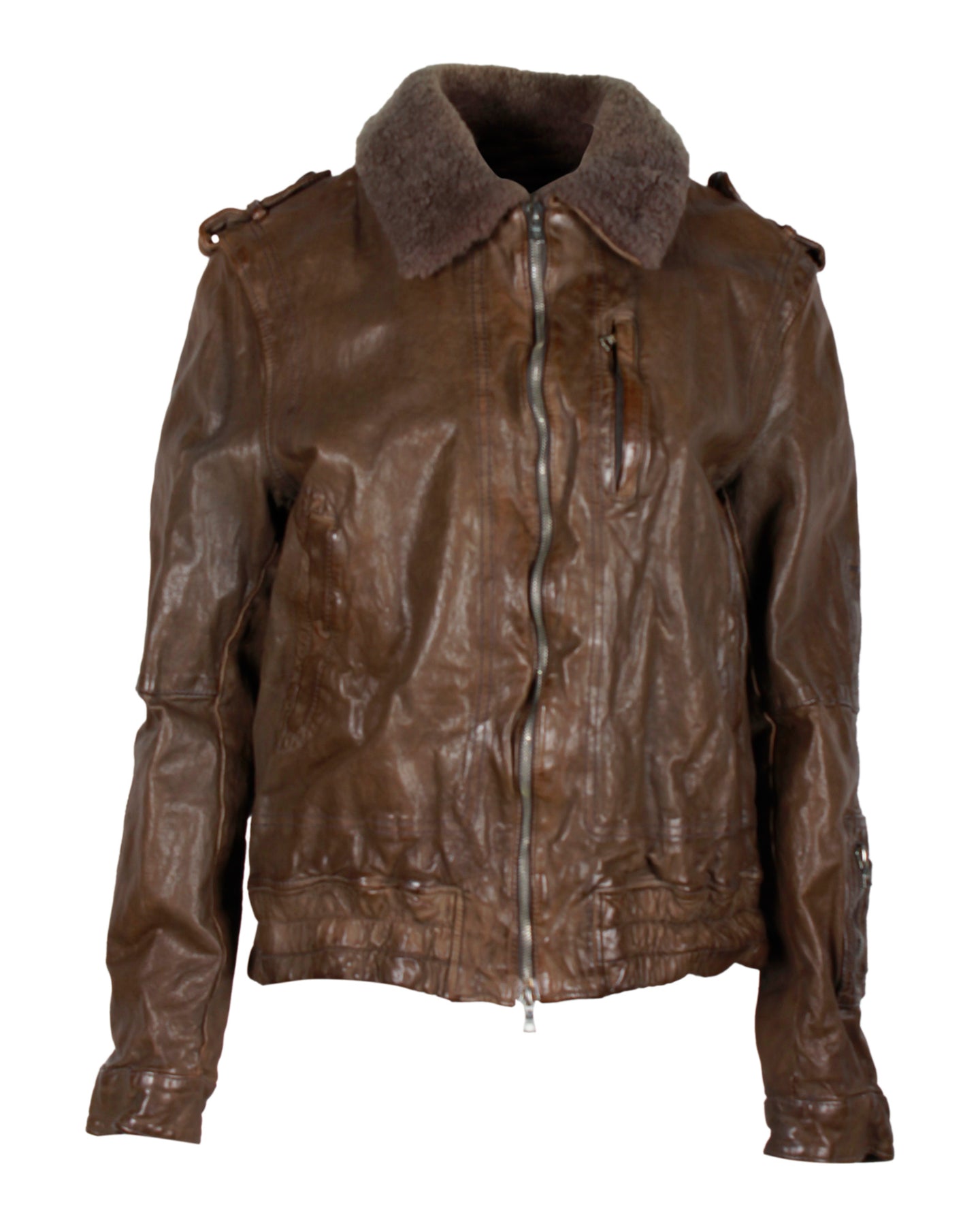 Neil Barrett Jacke aus braunem Leder