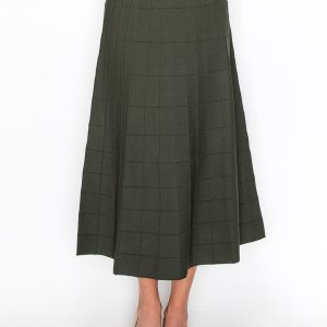 Olive Grid A-Line Strickrock 7832920096828
