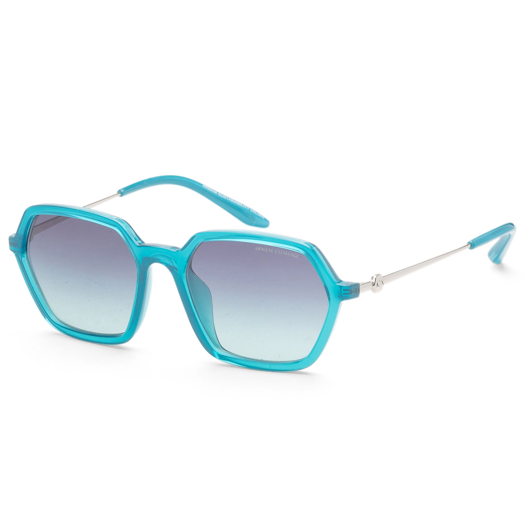 Armani Exchange Damen 52mm Shiny Transparent Petroleum Sonnenbrille